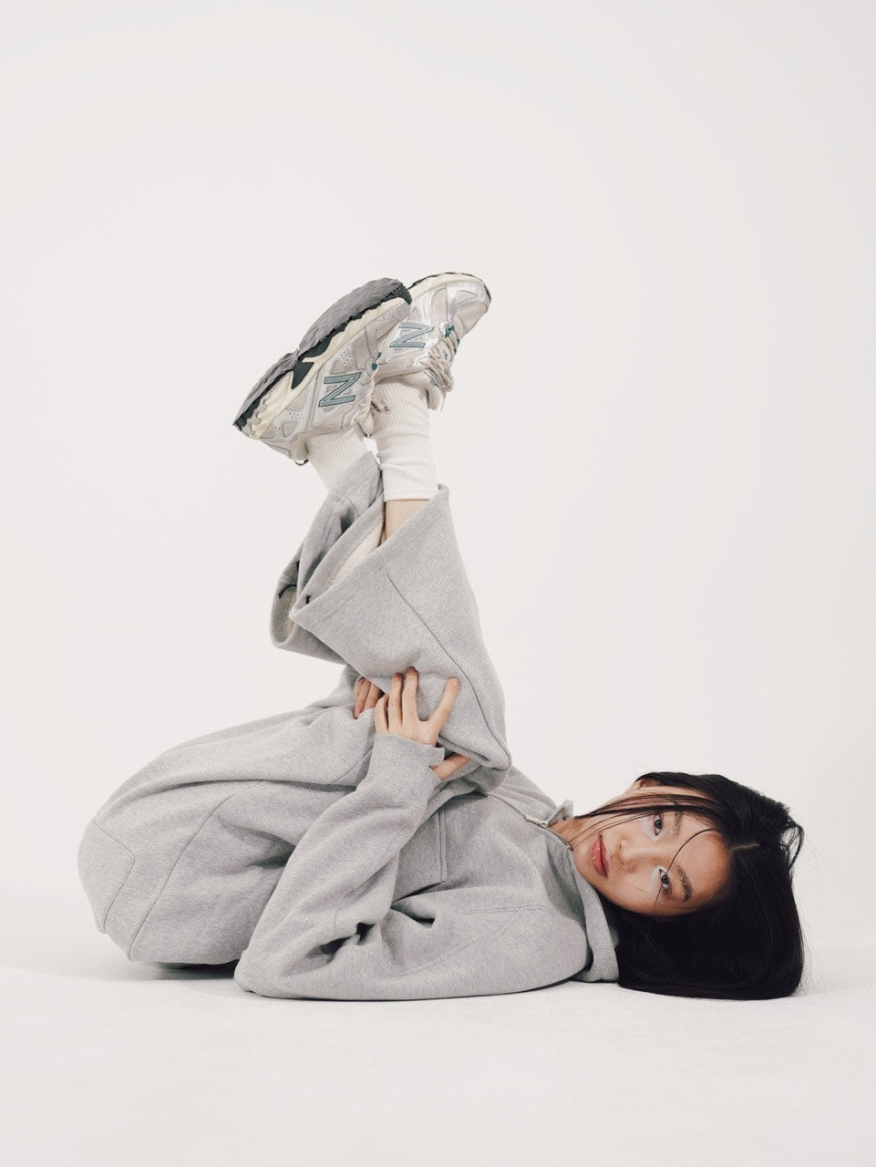 【CS】cropped double zip hoodie (gray)