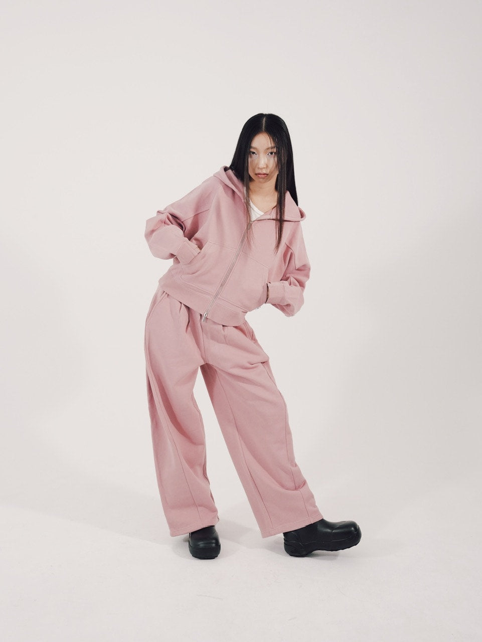 【CS】2tuck sweat pants (pink)