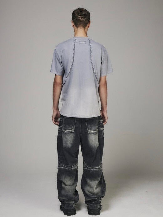 【BLR BLUER】DESTROYED GRADATION BLEACHED SHORT SLEEVE