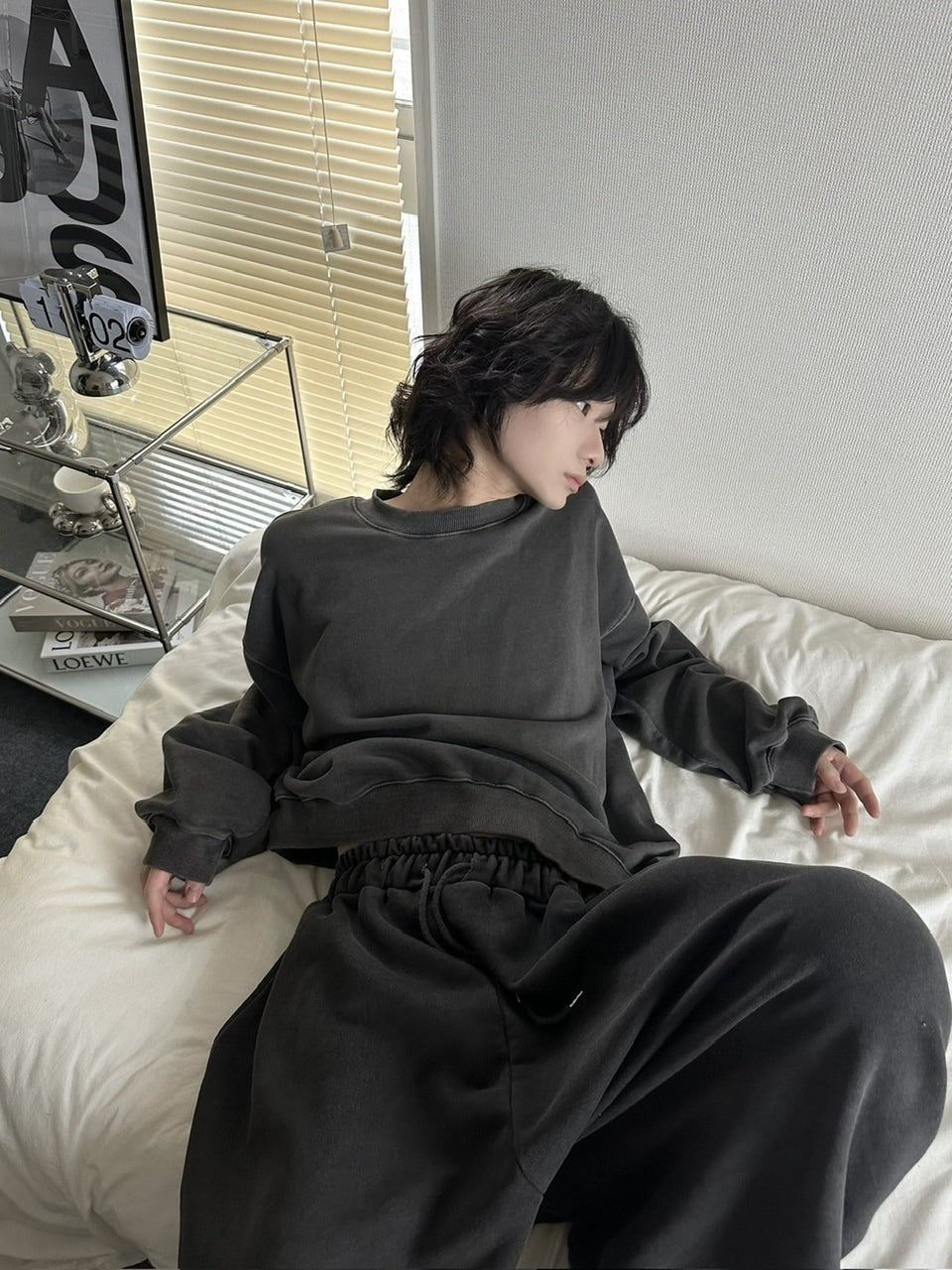 受注制【LUV CODE】pigment sweat shirt (2color)