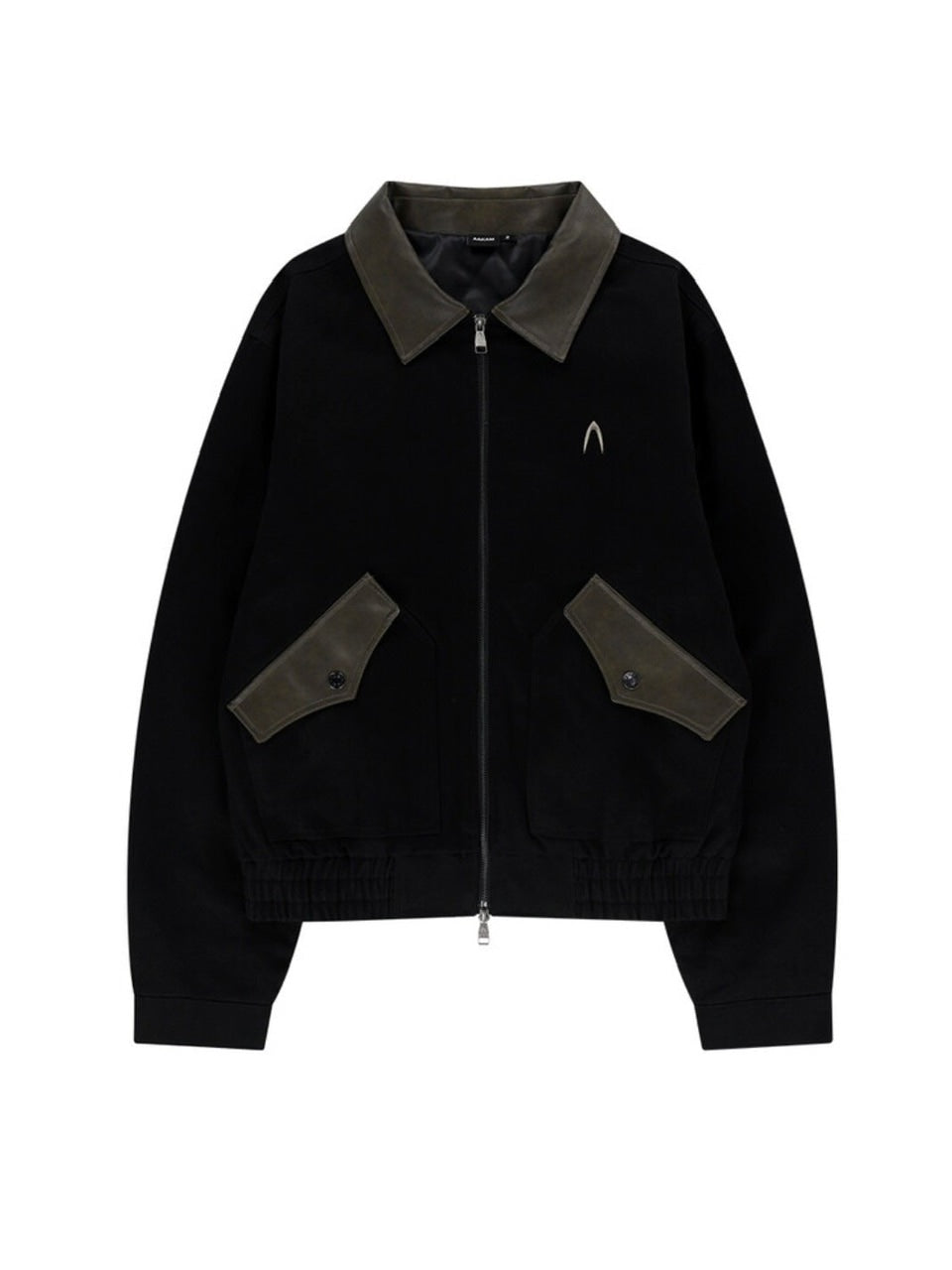 【AAKAM】Contrast Leather Work Jacket