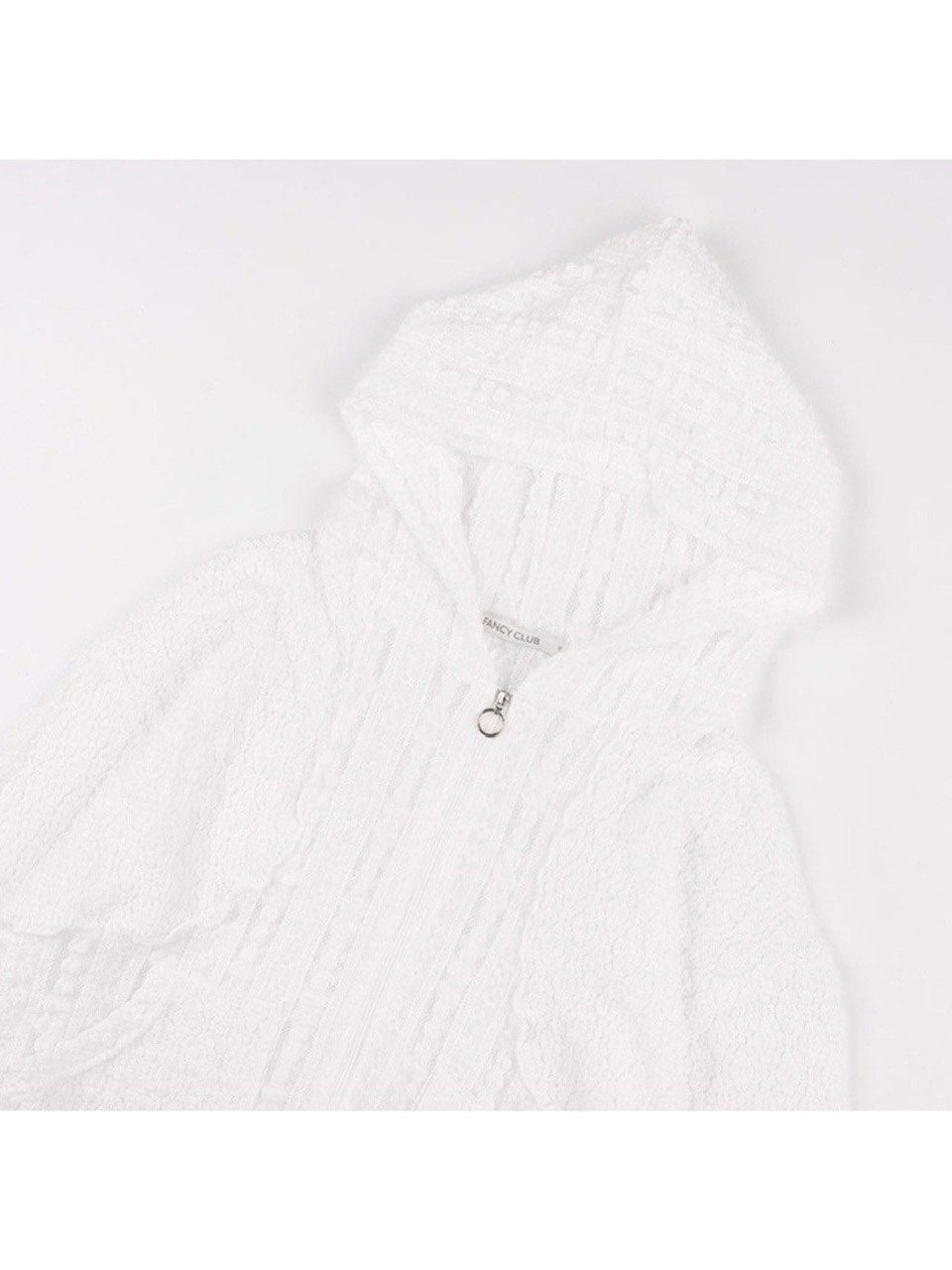 【FANCY CLUB】PLUMPY LACE LINE HOOD ZIP-UP / 【ファンシークラブ】レースメッシュジップアップパーカー