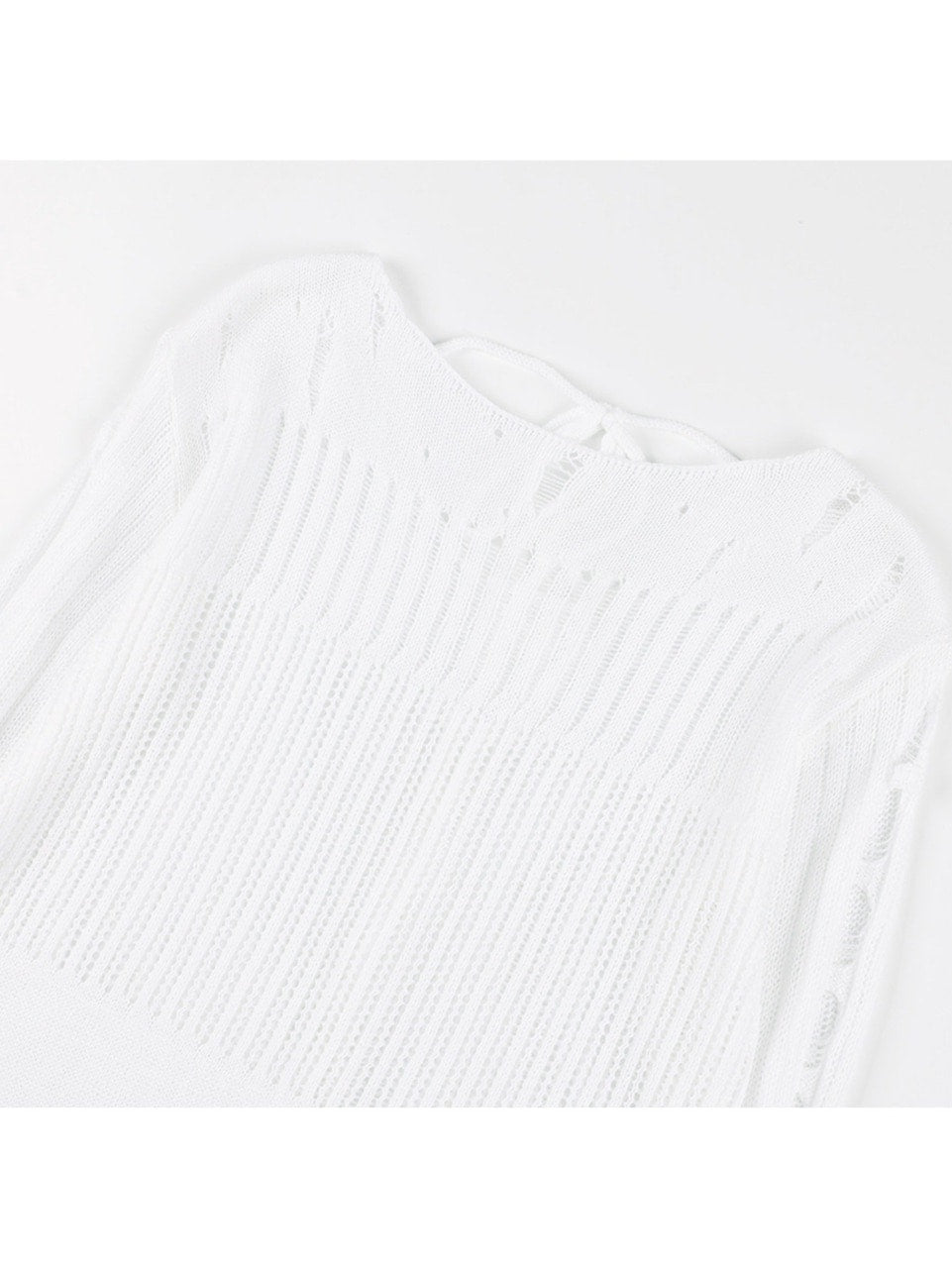 【FANCY CLUB】2-WAY DAMAGE KNIT LONG SLEEVE / 【ファンシークラブ】ダメージルーズニット