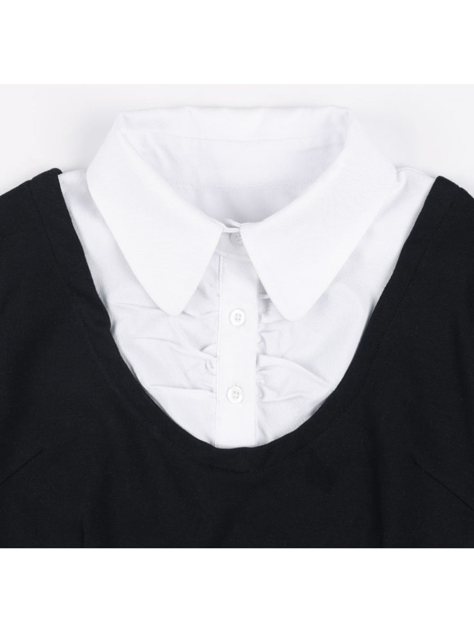 【FANCY CLUB】PREPPY RIBBON TIE SHIRT / 【ファンシークラブ】プレッピーリボンタイレイヤード半袖シャツ