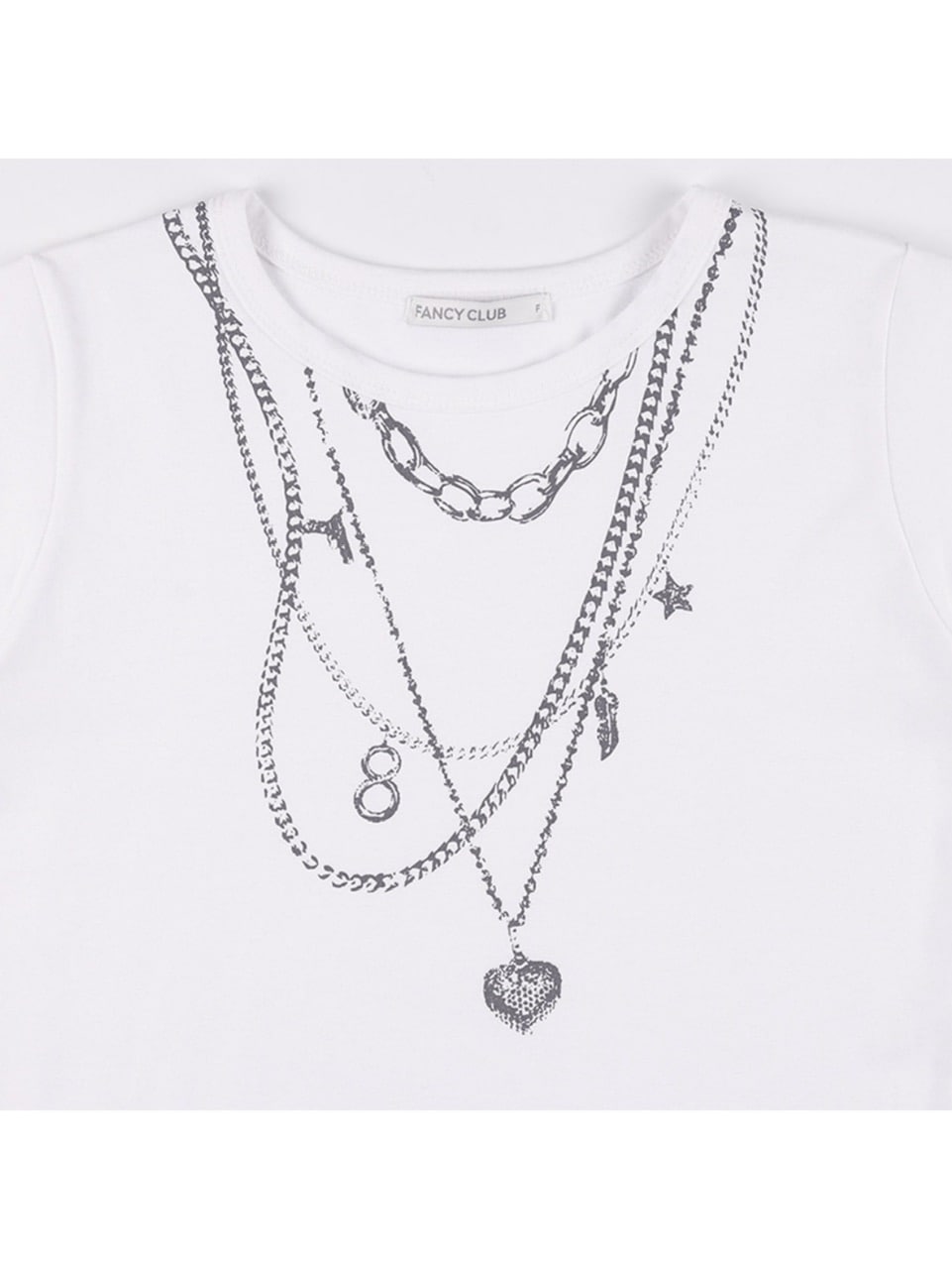 【FANCY CLUB】DUAL CHARM NECKLACE TEE / 【ファンシークラブ】チャームネックレスプリント半袖Tシャツ