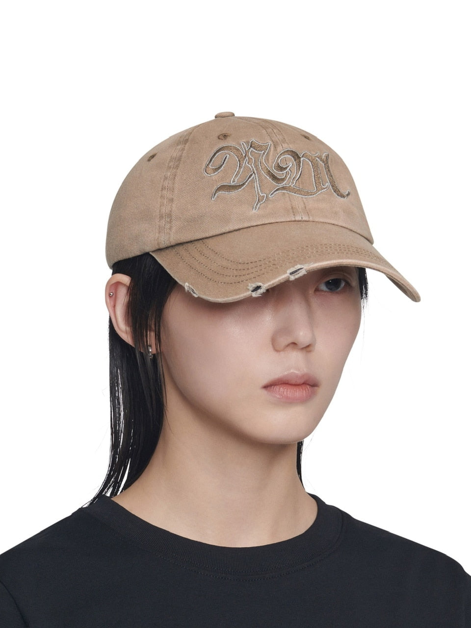 【NOMANUAL】BLEACHED NM LOGO BALL CAP