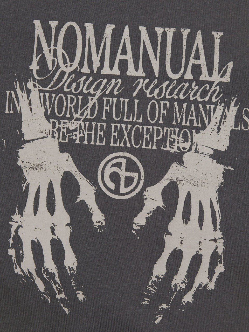【NOMANUAL】SKELETON HANDS T-SHIRT / 【ノーマニュアル】スケルトンハンドロゴ半袖Tシャツ