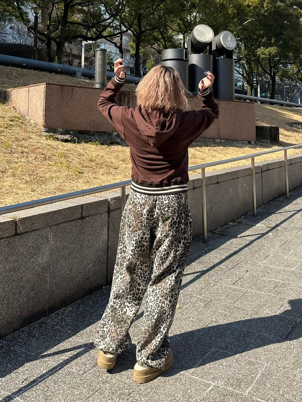 受注制【Chikashitsu +】leopard wide cotton pants (2color) / 【チカシツプラス】レオパードコットンワイドパンツデニムパンツ