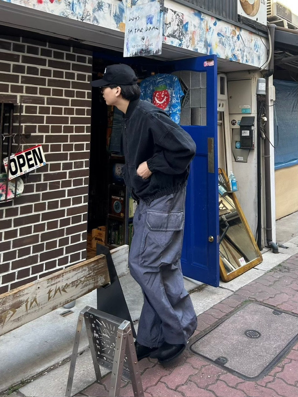 【Chikashitsu +】denim flight bomber jacket (2color)