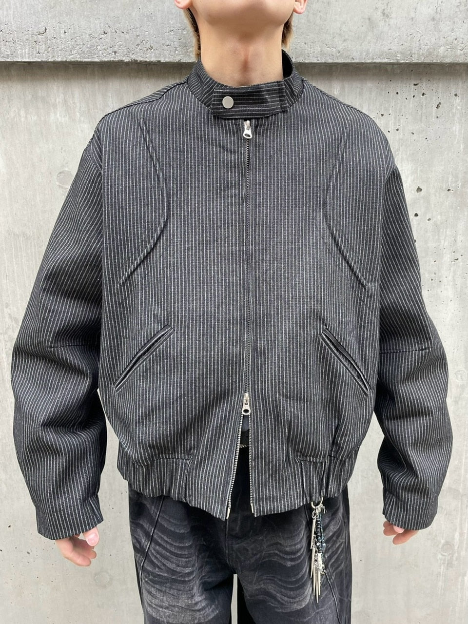 受注制【nmtc +】pin stripe denim jacket