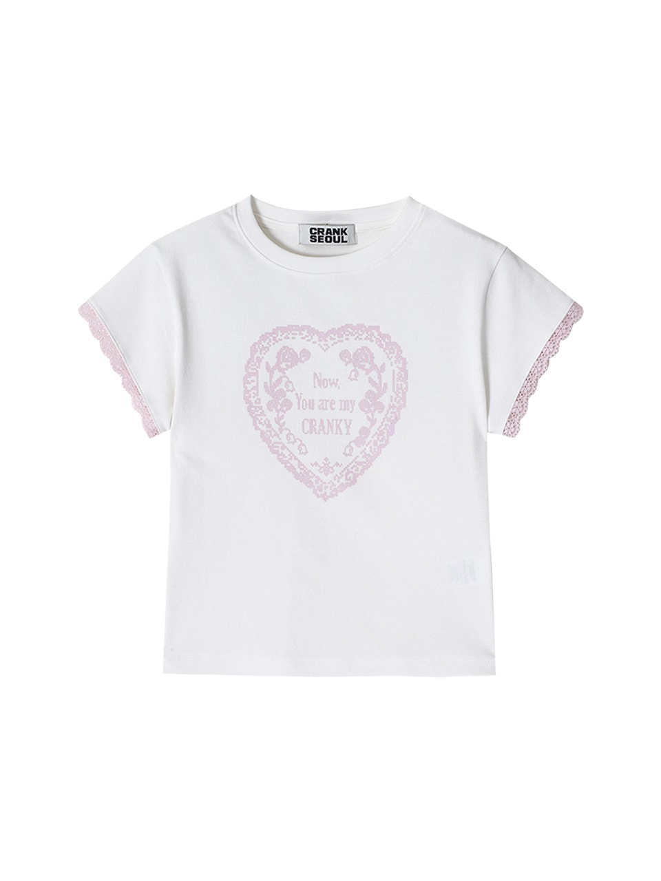 【CRANK】LACE HEART PRINTING TOP