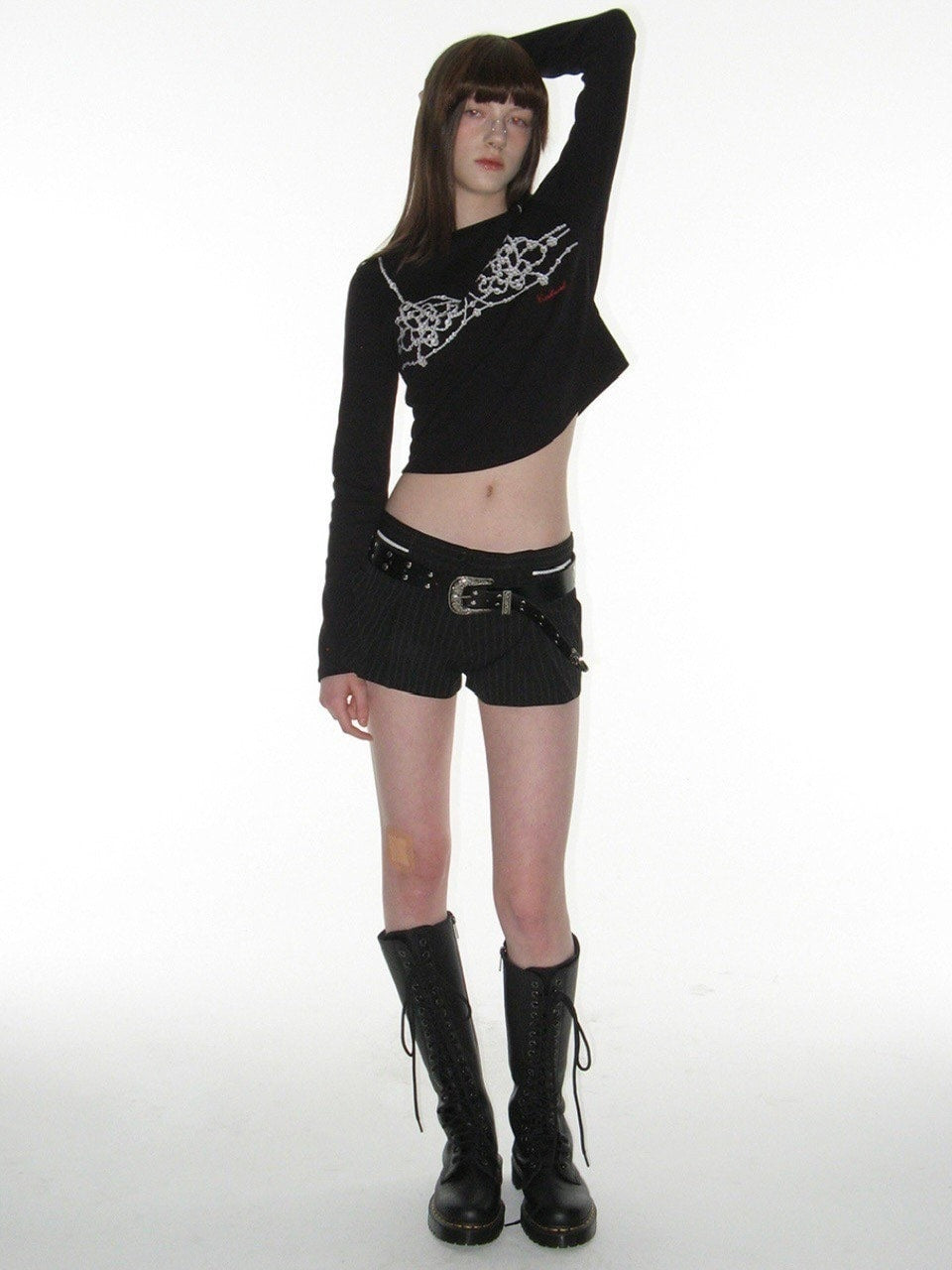 【CRANK】PEARL BUSTIER PRINTING TOP