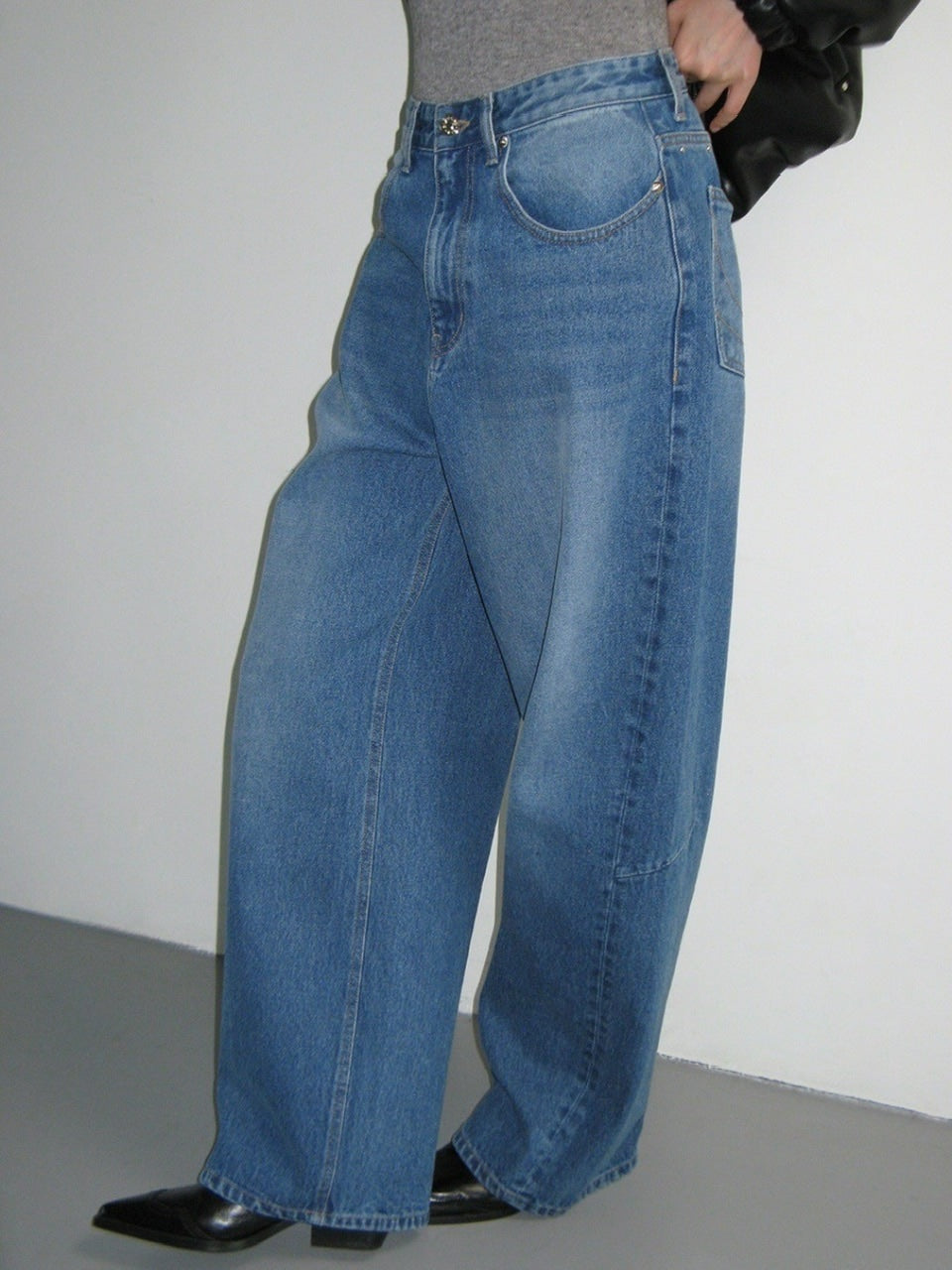 【CRANK】STUD WIDE JEANS