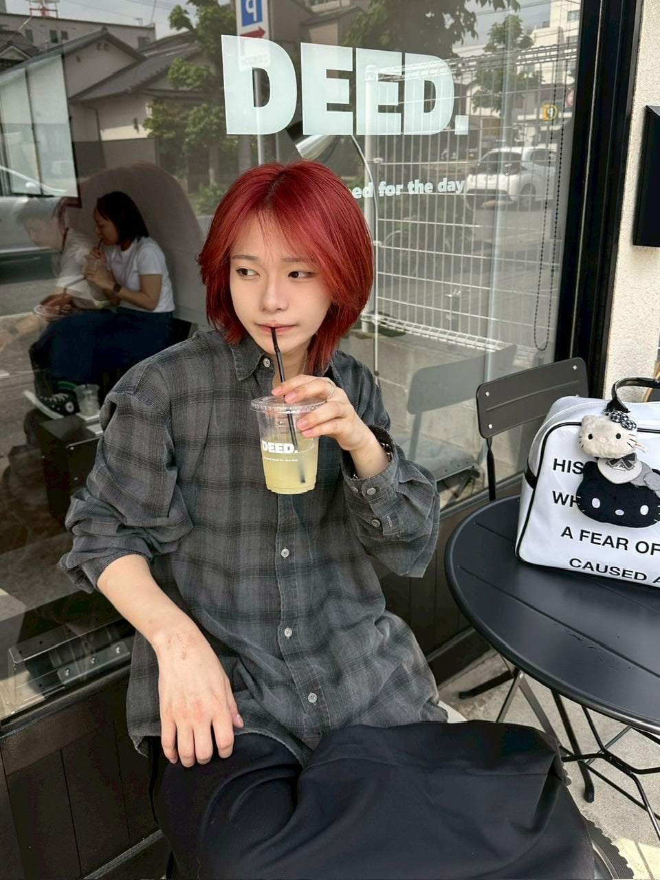 受注制【LUV CODE】pigment check shirt