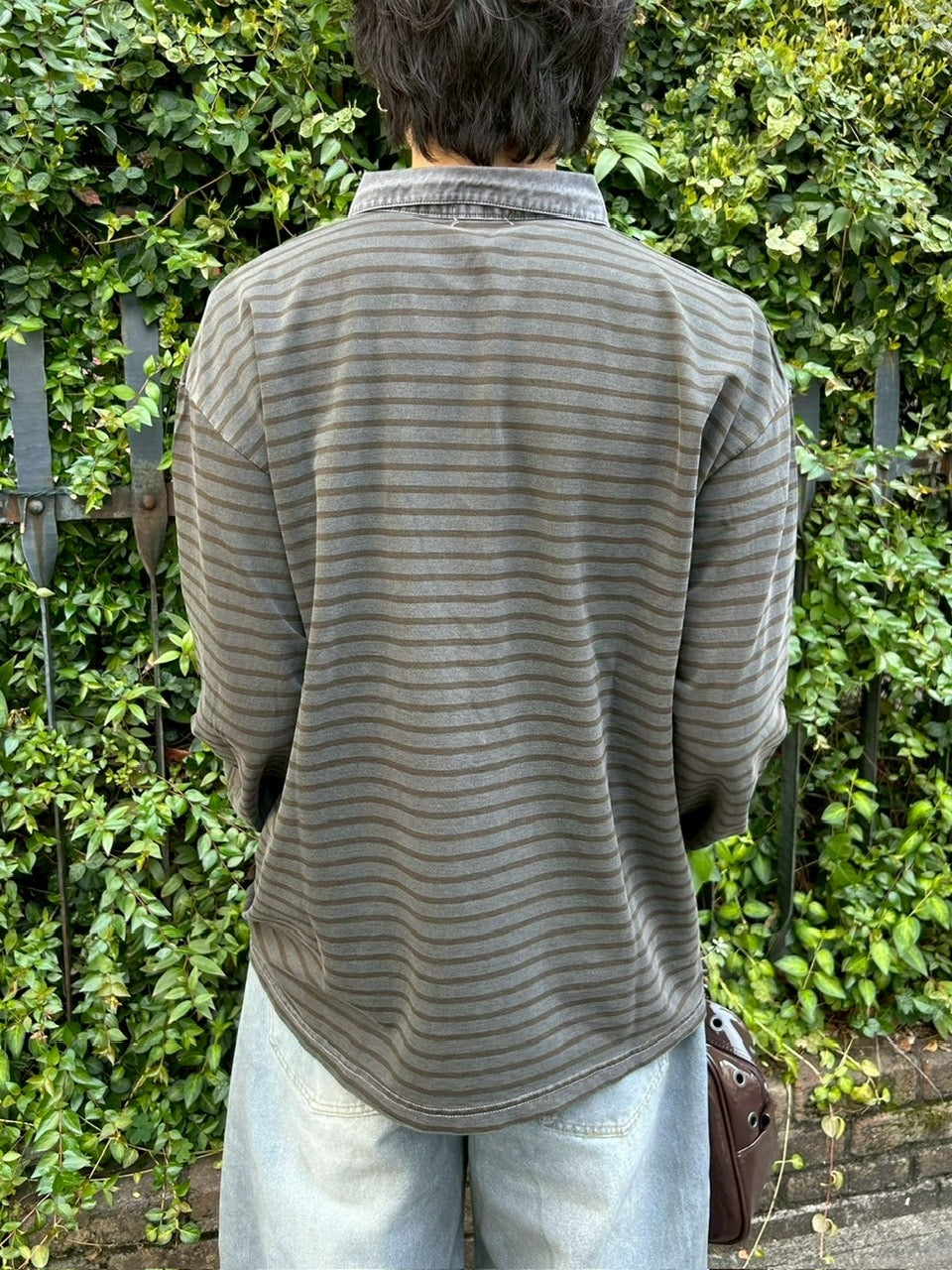 受注制【youll】pigment border polo long tee (2color)