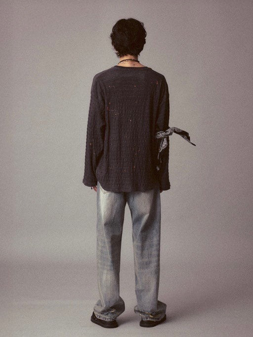 【Cord】Washed Under Cut Denim Pants