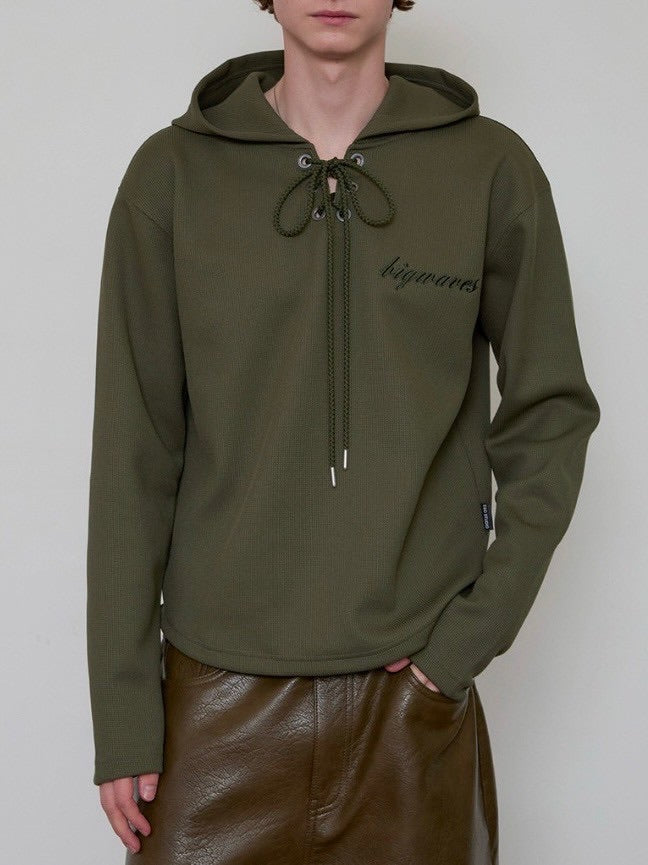 【ESC STUDIO】eyelet waffle hoodie