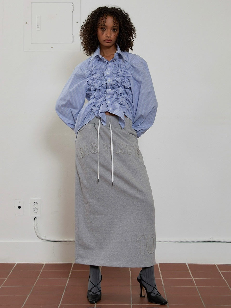 【ESC STUDIO】big waves long skirt
