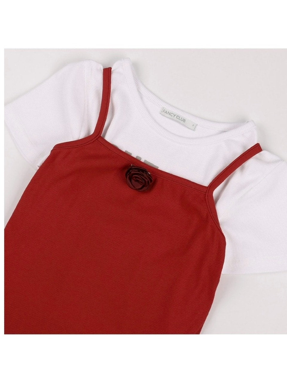 【FANCY CLUB】3-WAY LETTERING CORSAGE TEE