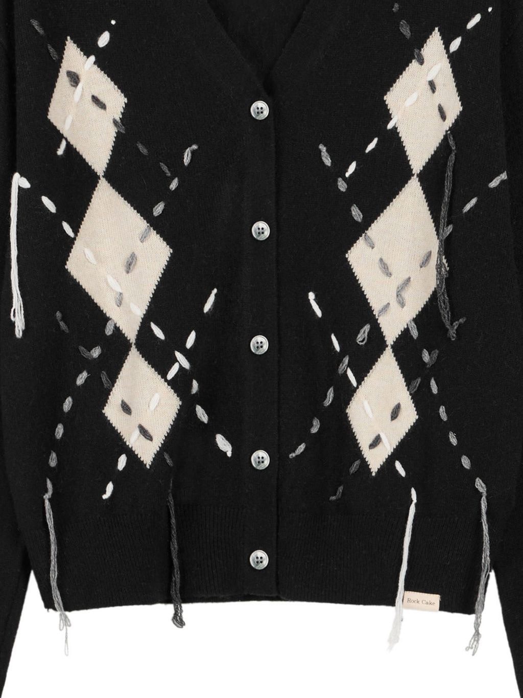 【ROCK CAKE】Argyle Stitch Knit Cardigan