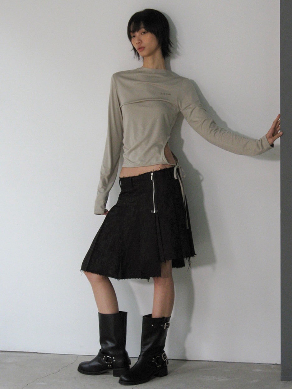 【ROCK CAKE】Jacquard Pleated Skirt