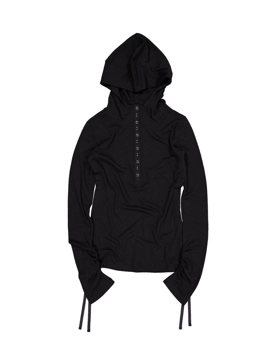【SETUP‐EXE】RIVET BUTTON HOODIE TOP