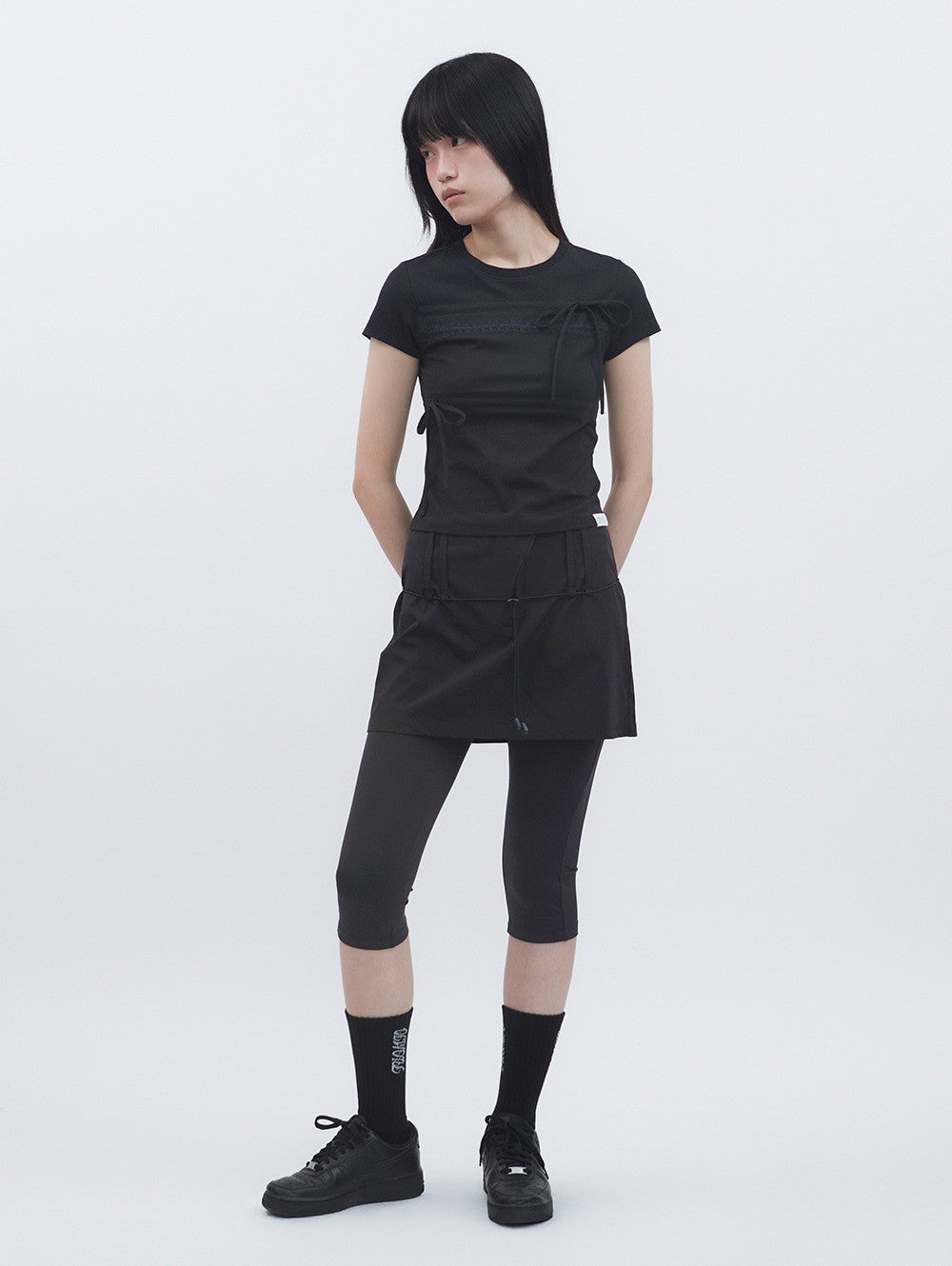 【TUOMIO】RIBBON LAYERED SHORT SLEEVES