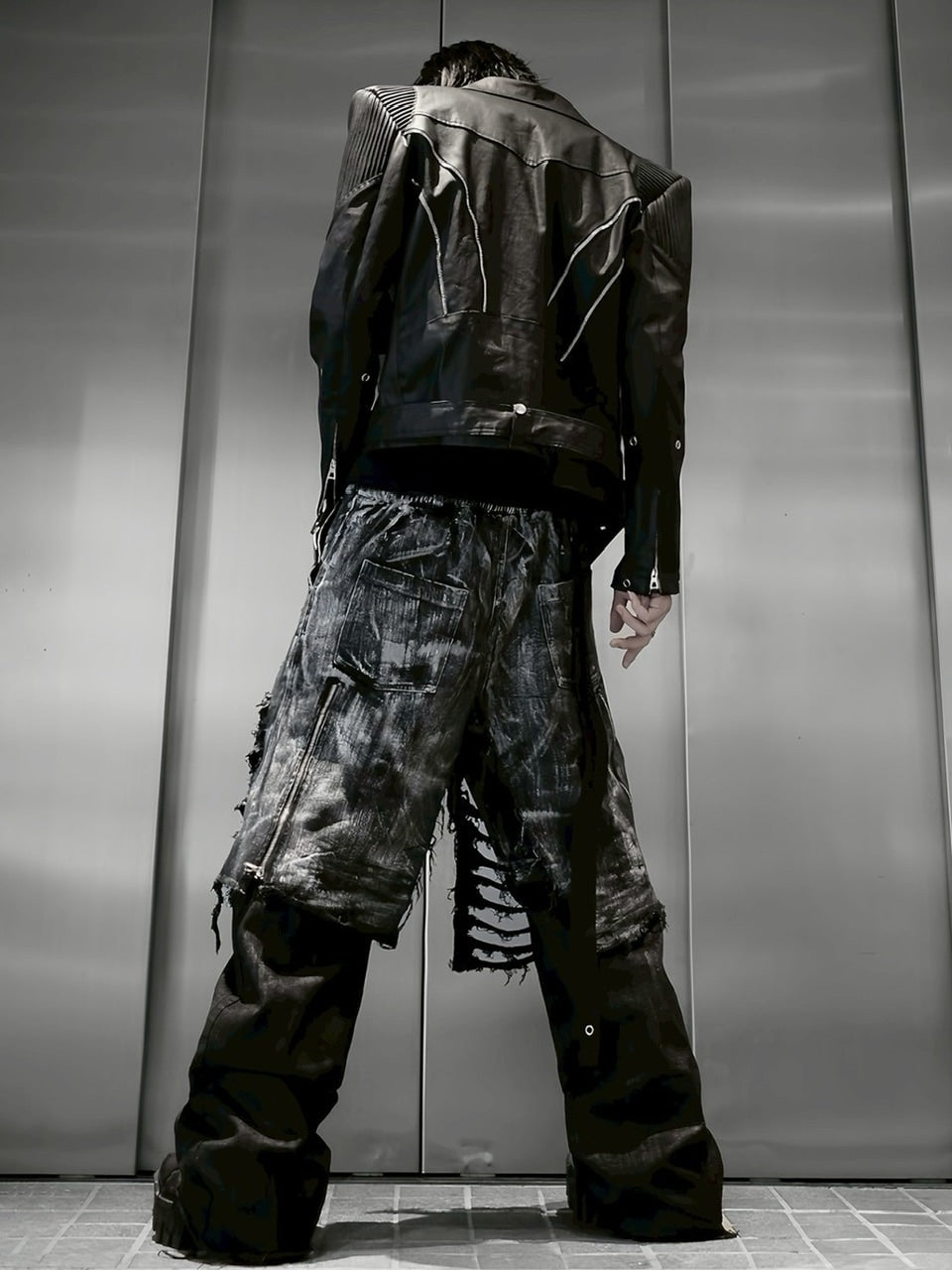 1/2 20:00再販【RICH】Smoke Denim Layered Jeans / 【リッチ】ダメージレイヤードデニムパンツ