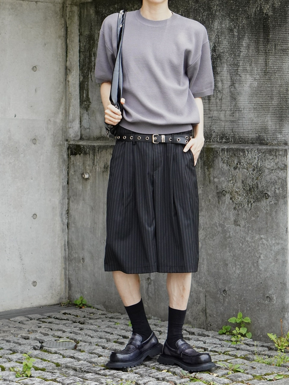 東京店WEB限定受注制【Chikashitsu +】crew neck cotton knit (3color)