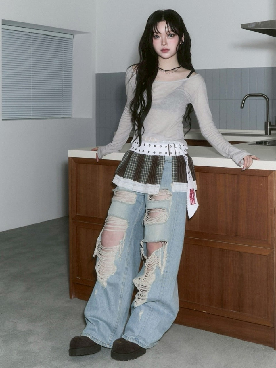 【CHERRYQUIRI】pleats layered belt / 【チェリーキュリー】プリーツレイヤードベルト