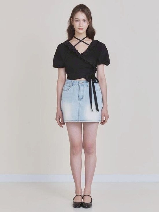 【NOTYOURROSE】Rosie wrap blouse