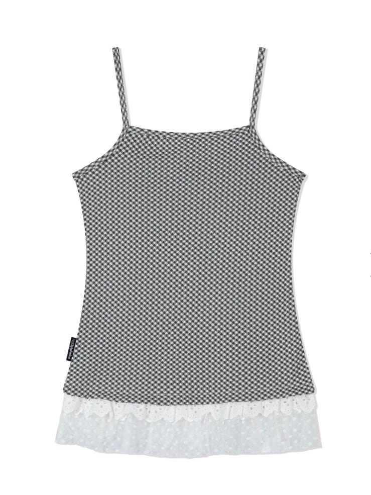 【Uglyshadow】CHECKERED LACE SLEEVELESS