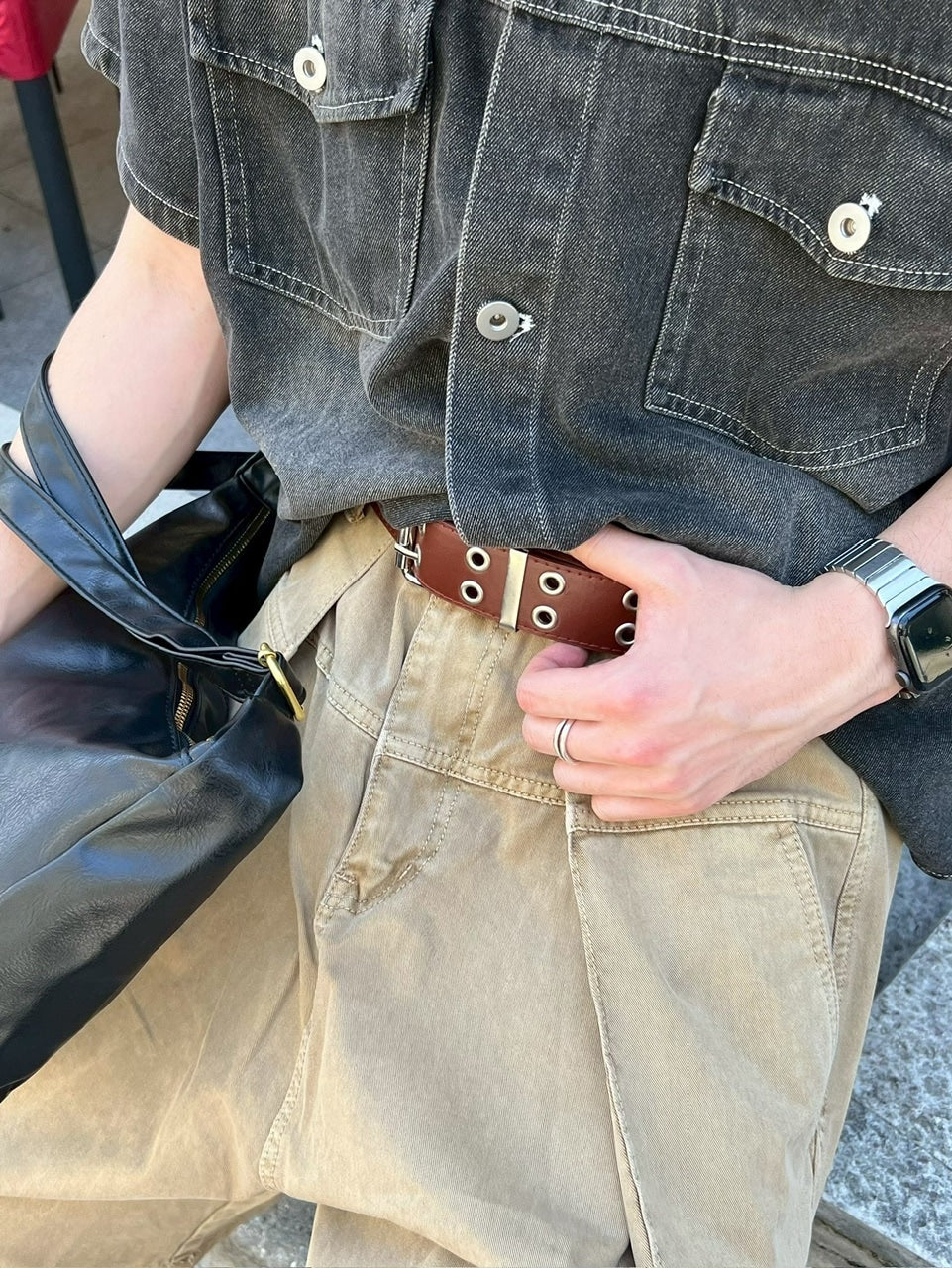 受注制【Chikashitsu +】eyelet belt (4color)