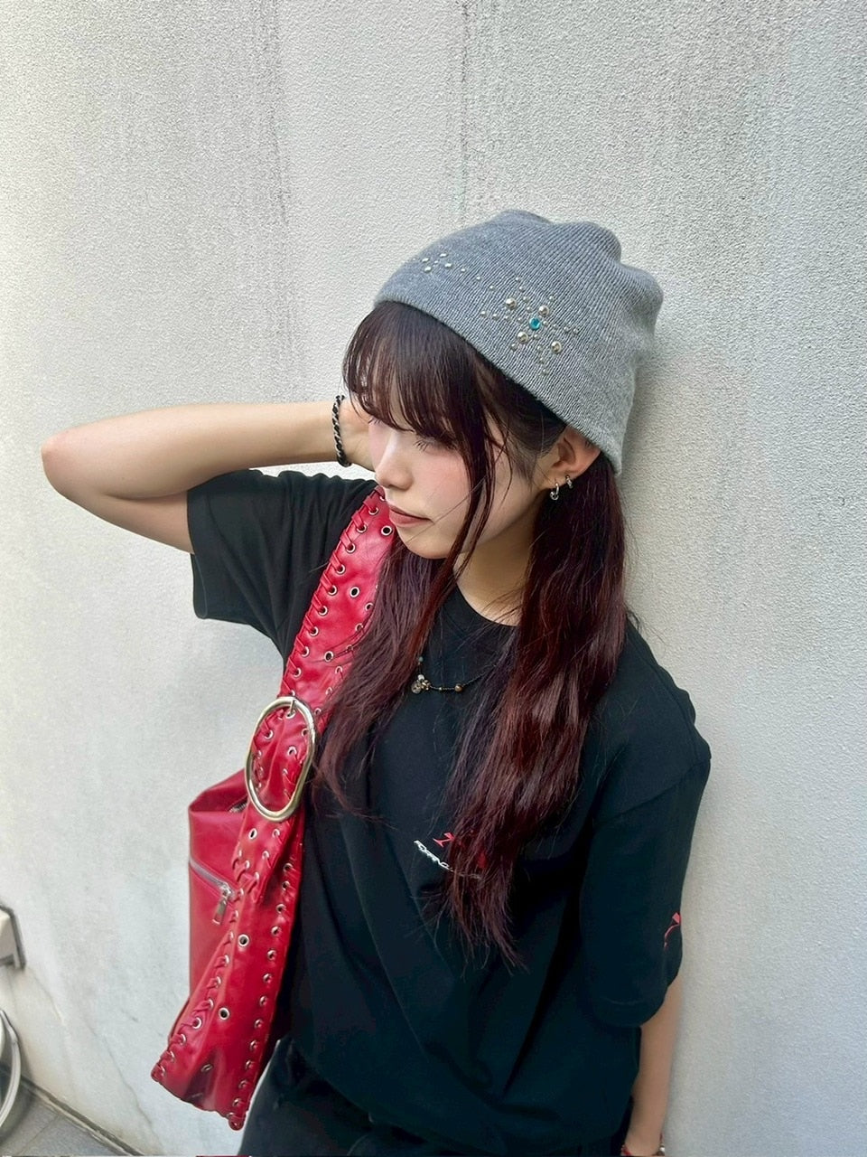 受注制【Chikashitsu +】mulch studs beanie (3color) / 【チカシツプラス】マルチスタッズニット帽子