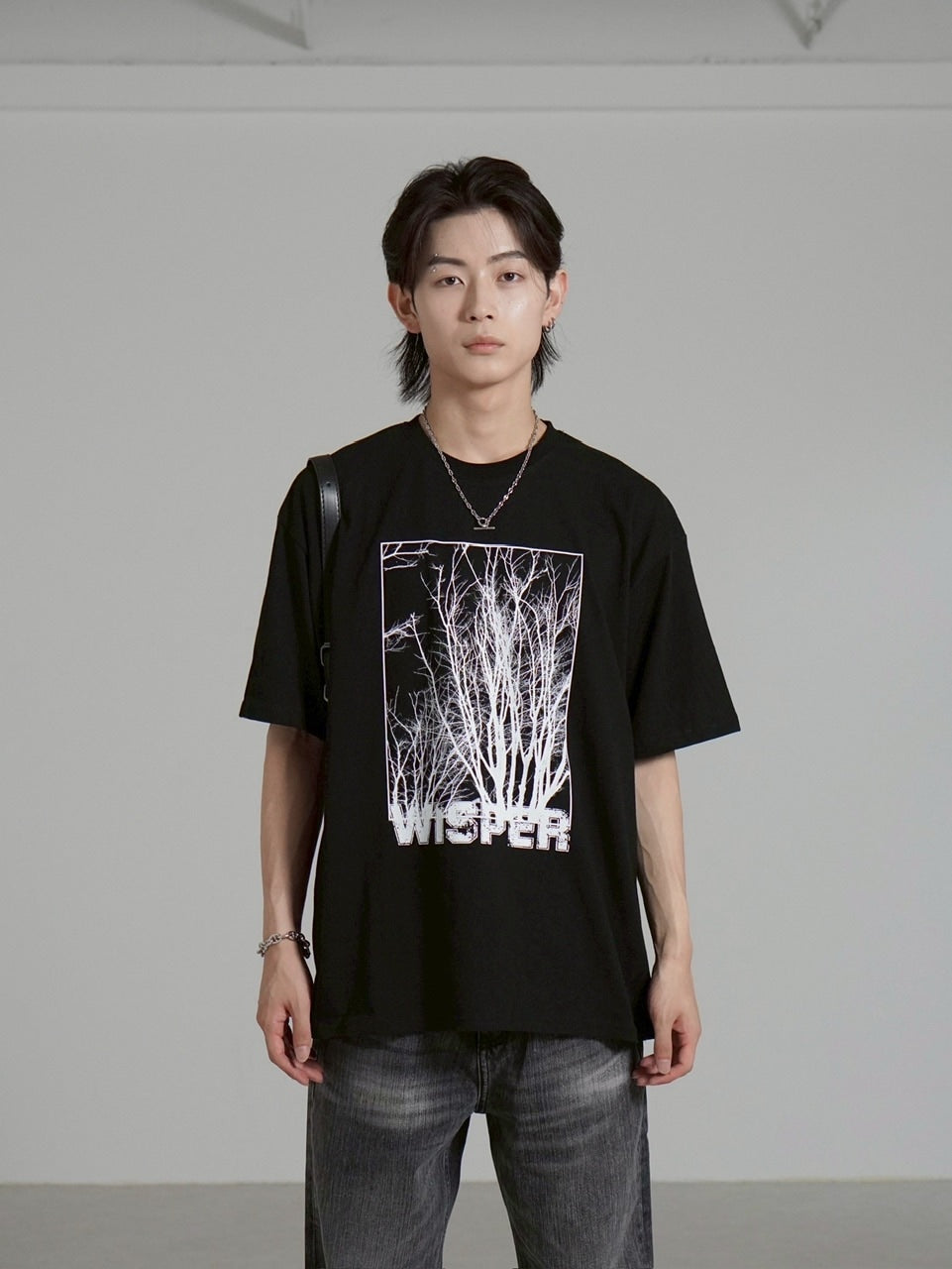 【Chikashitsu +】whisper tree t-shirt (3color) / 【チカシツプラス】ウィスパーツリープリント半袖Tシャツ