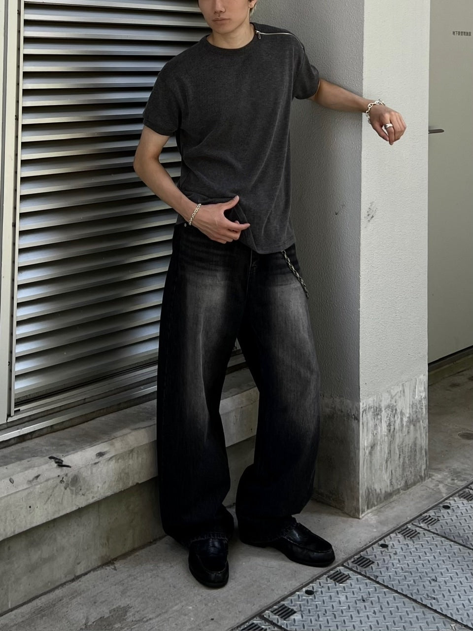 大阪店WEB限定受注制【Chikashitsu +】vintage wash semi wide denim pants 4 / 【チカシツプラス】ヴィンテージウォッシュセミワイドデニムパンツ