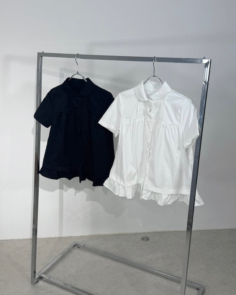 国際配送【Nerd out XU】peplum blouse (2color)