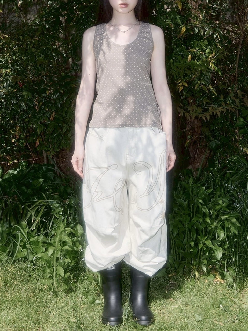 【FANCY CLUB】 Dot Button Sleeveless / 【ファンシークラブ】ドットボタンタンクトップ