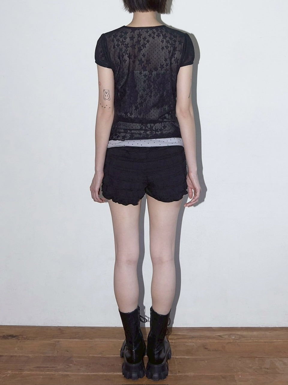 【FANCY CLUB】Wave Puff Lace Tee