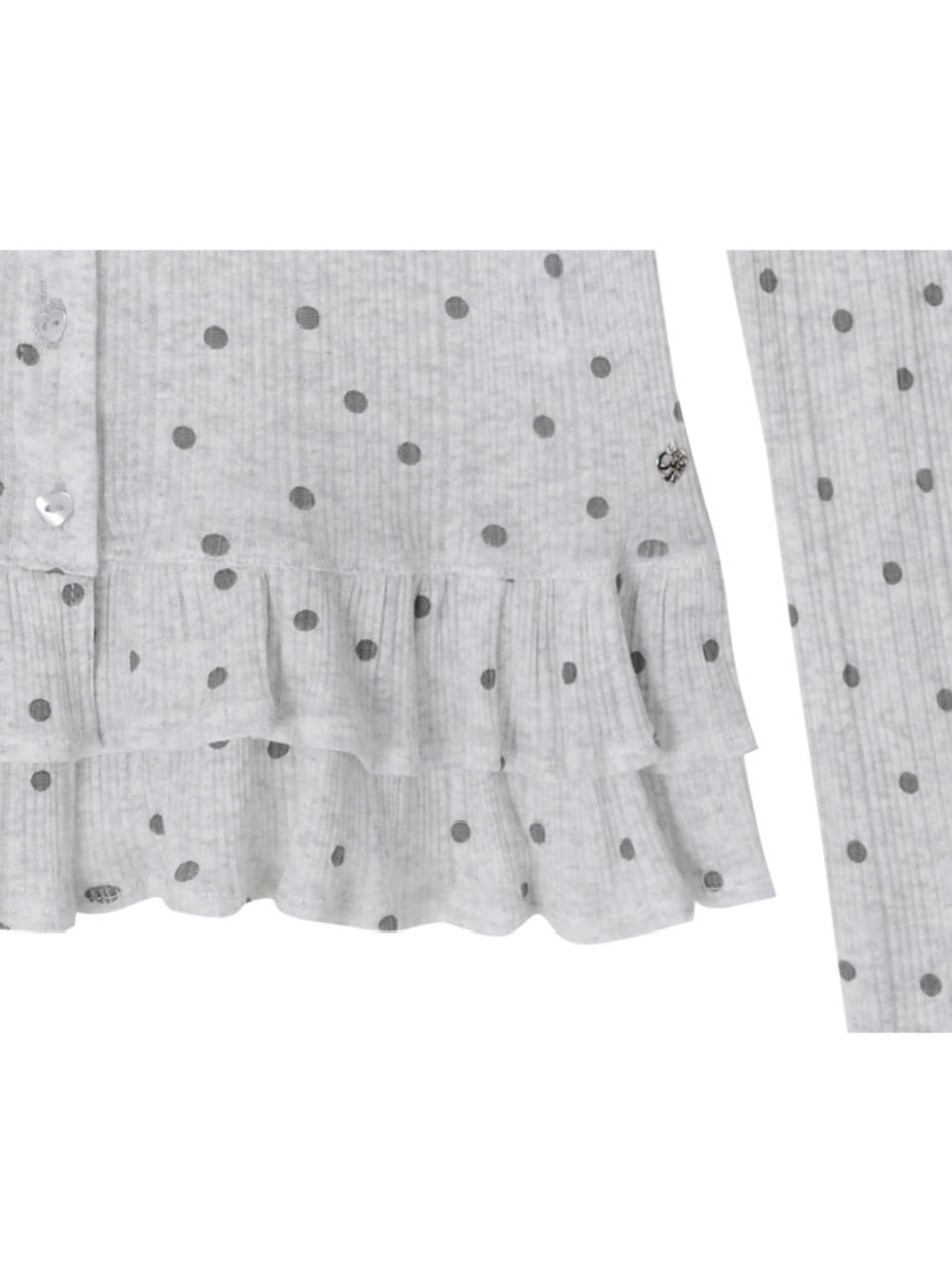 【CRANK】DOT FRILL SHEER HOOD CARDIGAN