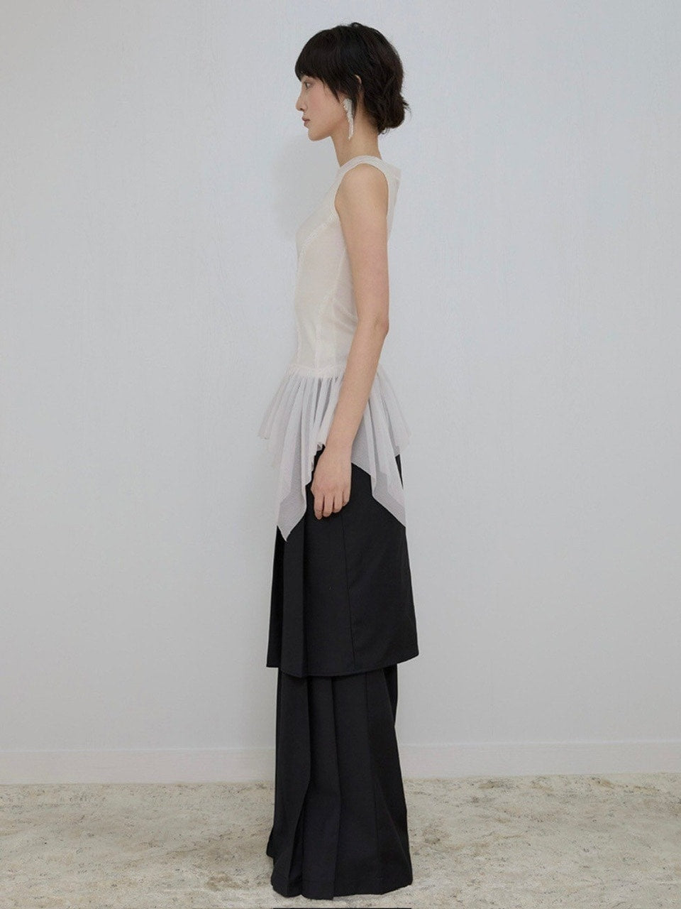 【FLAREUP】Layered Lace Frill Sleeveless