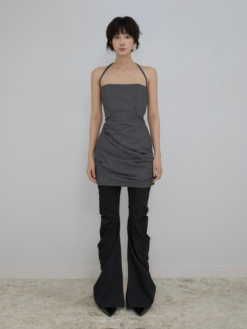 【FLAREUP】Asymmetrical Draped Dress