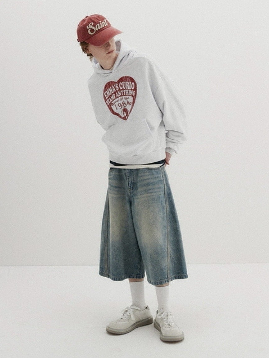 【DNSR】Curved Bermuda Denim Shorts