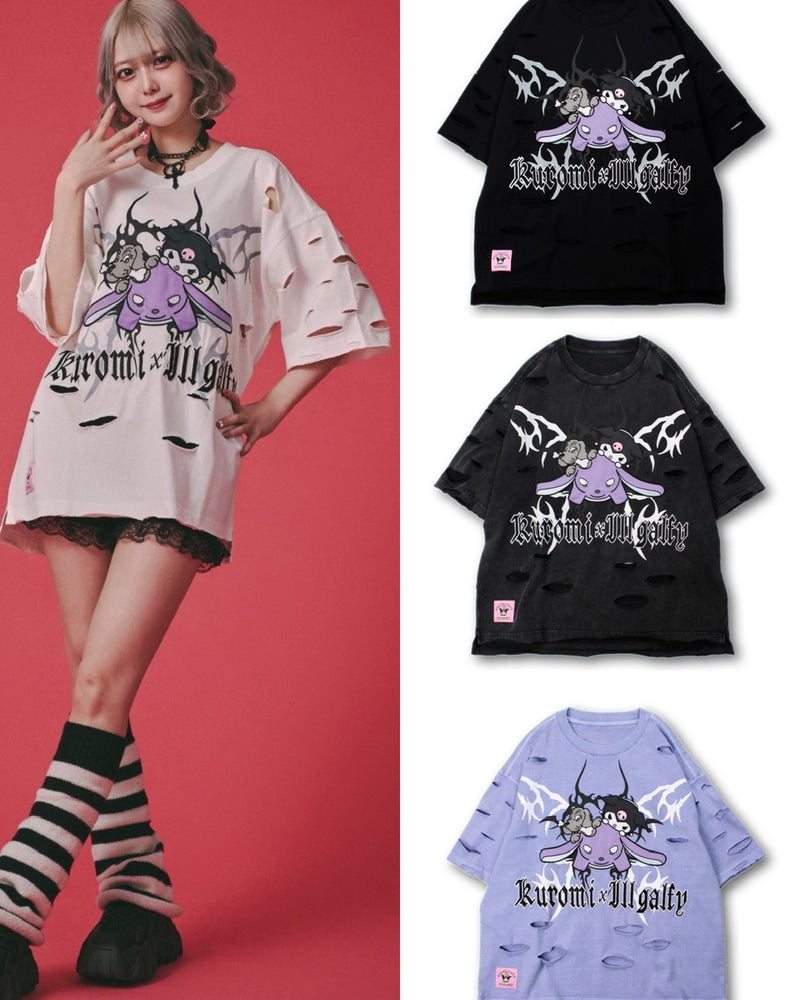 【GALFY×KUROMI】イルガルフィーボロボロ半袖TEE