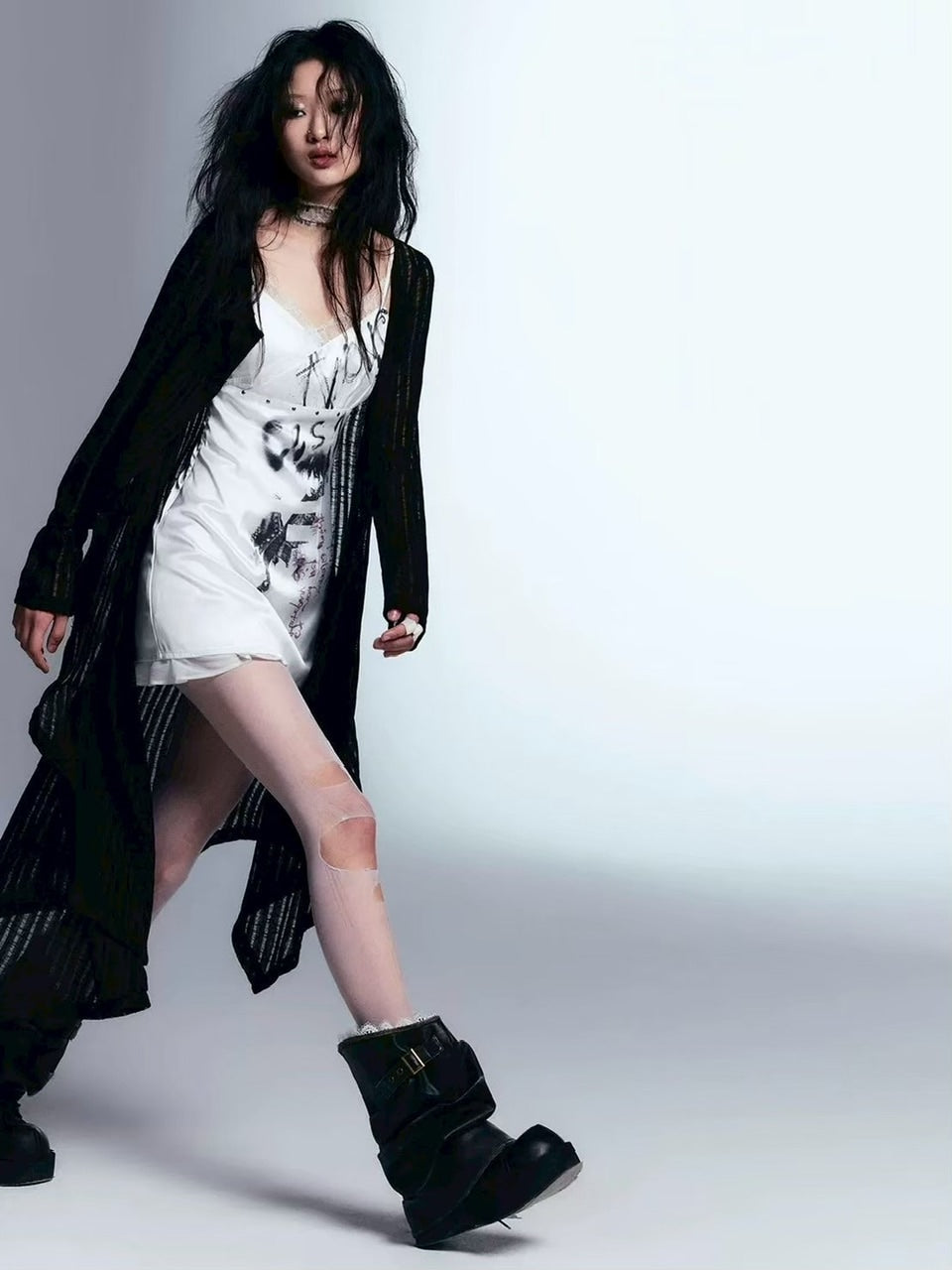 【Cest Nous】Satin Studded Camisole Dress / 【セヌー】サテンスタッズキャミワンピース