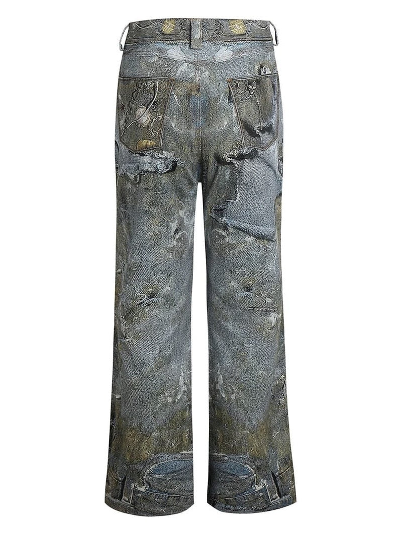 【DND4DES】GEMS ROTTEN DISTRESSED FLARED JEANS