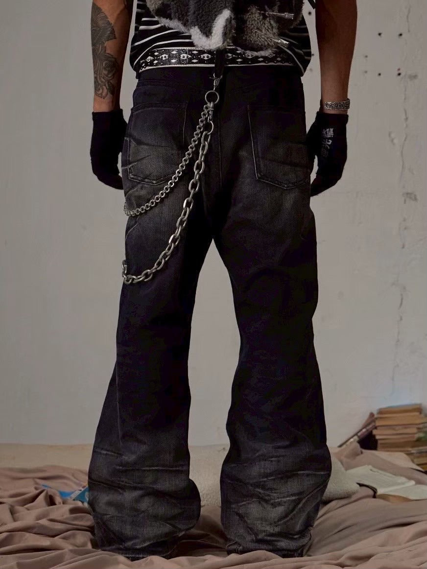 【DND4DES】SCRATCH MARKS DISTRESSED FLARED JEANS