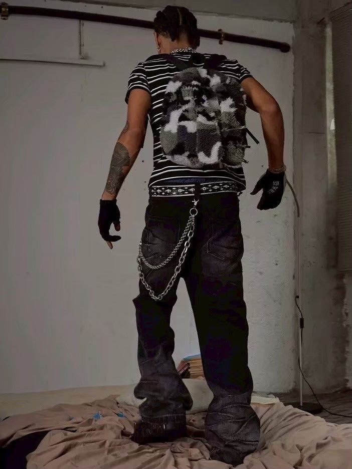 【DND4DES】RAT GRAFFITI STRIPED TIGHT T-SHIRT