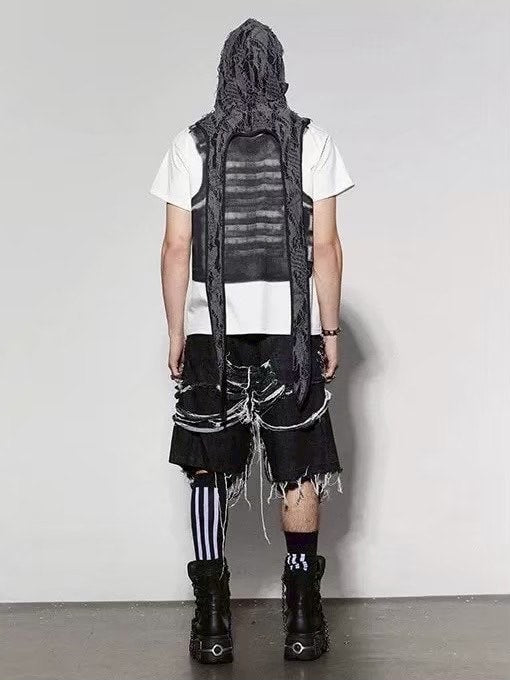 【DND4DES】HEAVILY DISTRESSED DENIM SHORTS