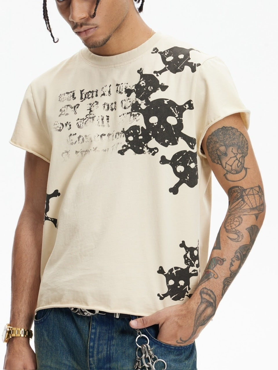 【DND4DES】SKULL WAISTCOAT T-SHIRT